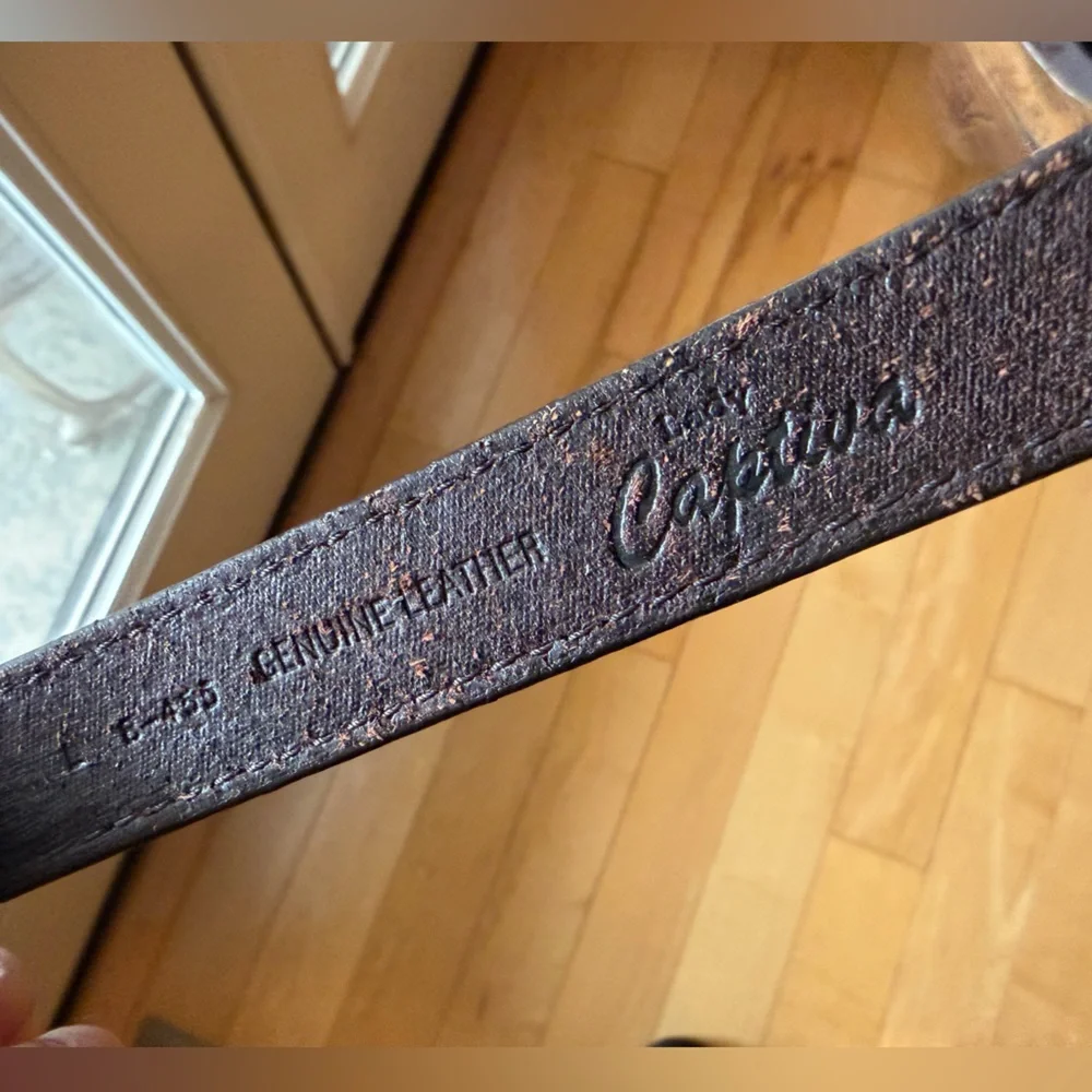 Beautiful Lady Captiva Dark Chocolate Brown Leather Belt, Size L